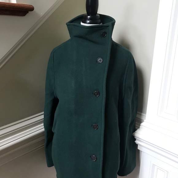 JCREW Villa Cocoon Coat Womens 2 Green Mid Length Stadium Cloth Wool BA538 - Picture 5 of 13